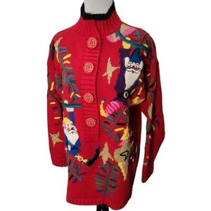 Vintage 1992 Lisa Nichols‎ Red Holiday Sweater Size 2